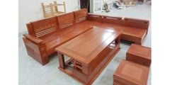 sofa gỗ sồi góc trứng lớn mặt liền màu cánh dán