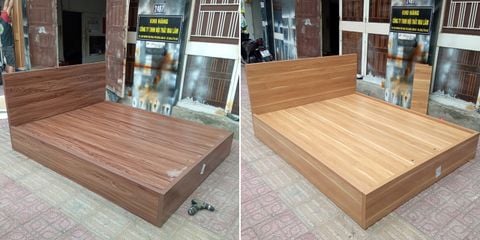 Giường ngủ gỗ công nghiệp melamine trơn