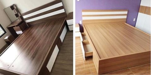 giường ngủ gỗ công nghiệp melamine ngăn kéo